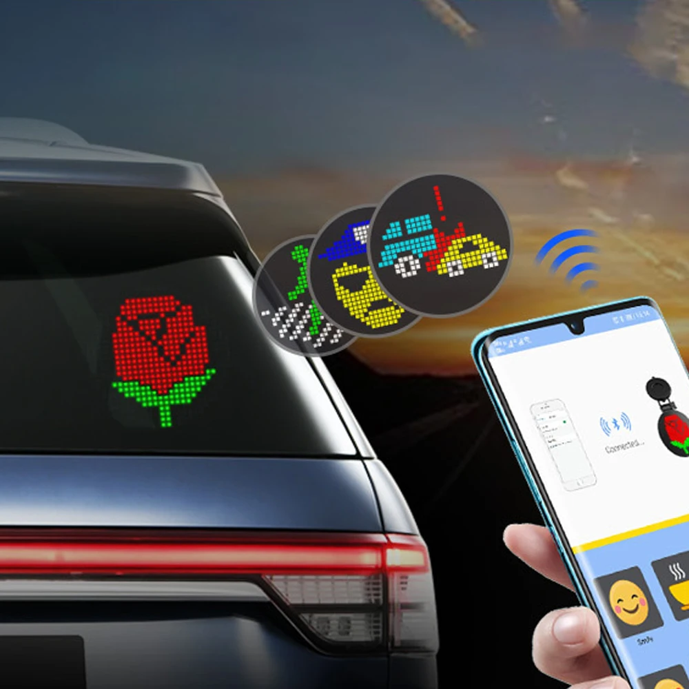 EM01 Забавный автомобильный светильник на заднее окно Emotion Auto Smart APP для ios Android