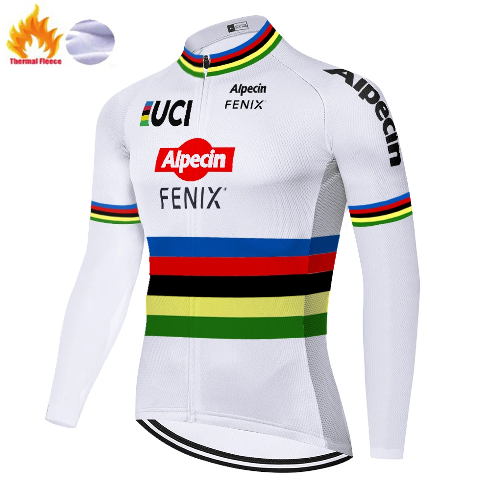 2020 команда alpecin fenix Велоспорт Джерси Зимняя Термальная флисовая с длинным рукавом