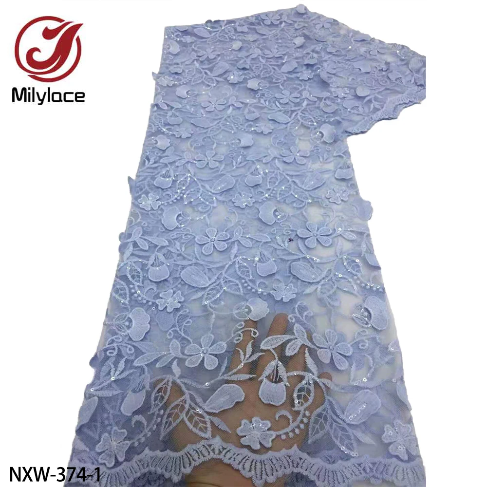 

Новейшая африканская вышитая пайетками Тюлевая кружевная французская сетчатая кружевная ткань с блестками для вечернего платья