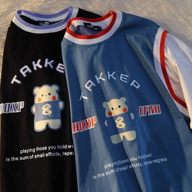 Футболка женская хлопковая большого размера в стиле ретро преппи | Женская