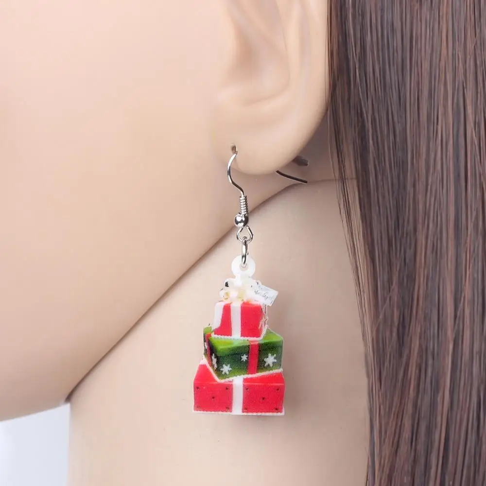 Bonsny Акриловая Рождественская Подарочная коробка ювелирный набор ожерелье