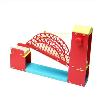 Suspension bridge Деревянная дорожка железнодорожный мост аксессуары Костюм Томас поезд Обучающие игрушки туннель крест мост совместима деревянная дорожка - Цвет: Suspension bridge