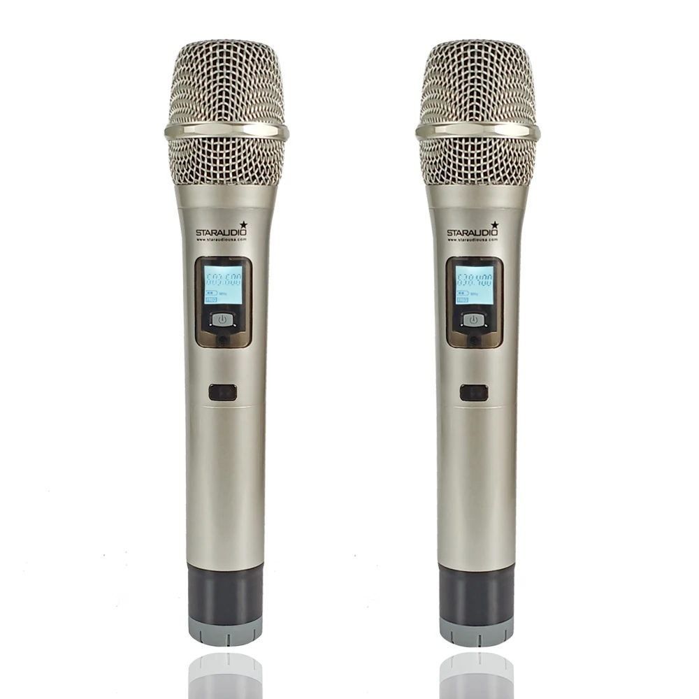 STARAUDIO Беспроводная микрофонная система профессиональный 2-канальный UHF выбор