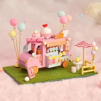 adorable diy car house lovely hand on ability assemble diy dollhouse miniature kit for intellectual development 2021