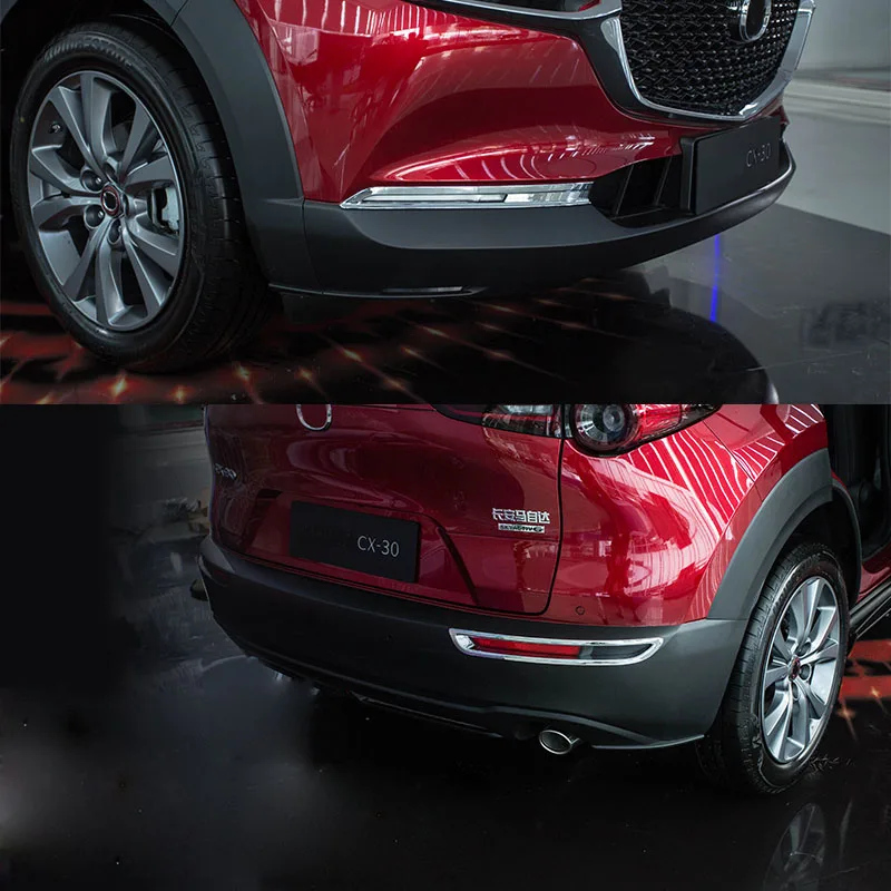 Cubierta de luz antiniebla trasera para coche Mazda, pegatina embellecedora de decoración de parachoques trasero, accesorios de estilo de lámpara, cromado, ABS, CX30, CX-30, 2020, 2021