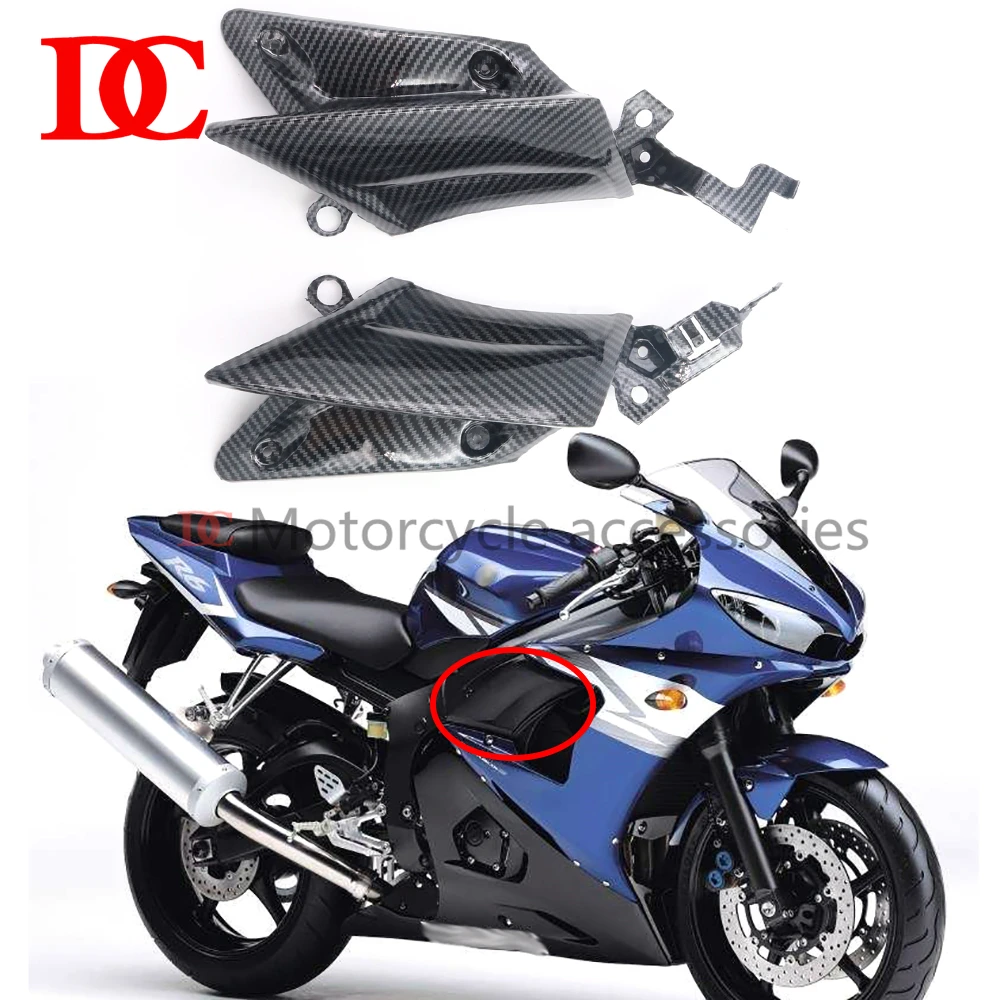 Motorcycle parts 2PCS Carbon Fiber Fairing Frame Side Cover Panel Fit For YAMAHA YZF600 YZFR6 2003 2004 2005 YZF 600 YZF R6