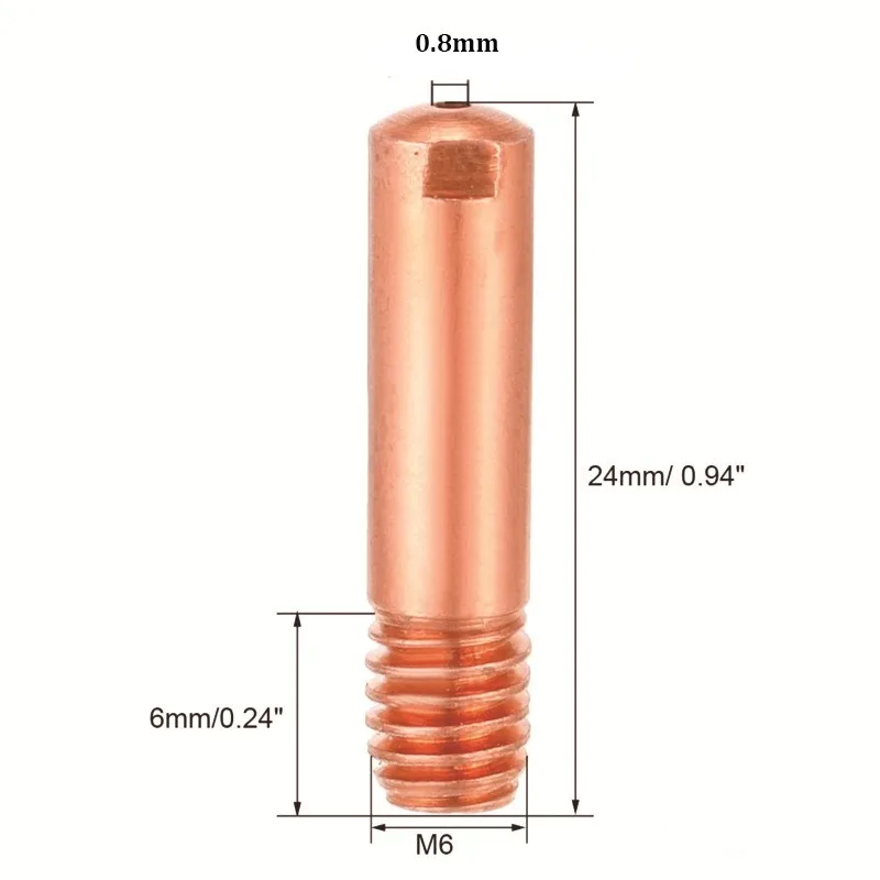 10pc MB 15AK M6 MIG Welding Contact Tips Welder Flux Cored Wire 0.8mm Length 25mm MAG Torch Solder Machine | Инструменты