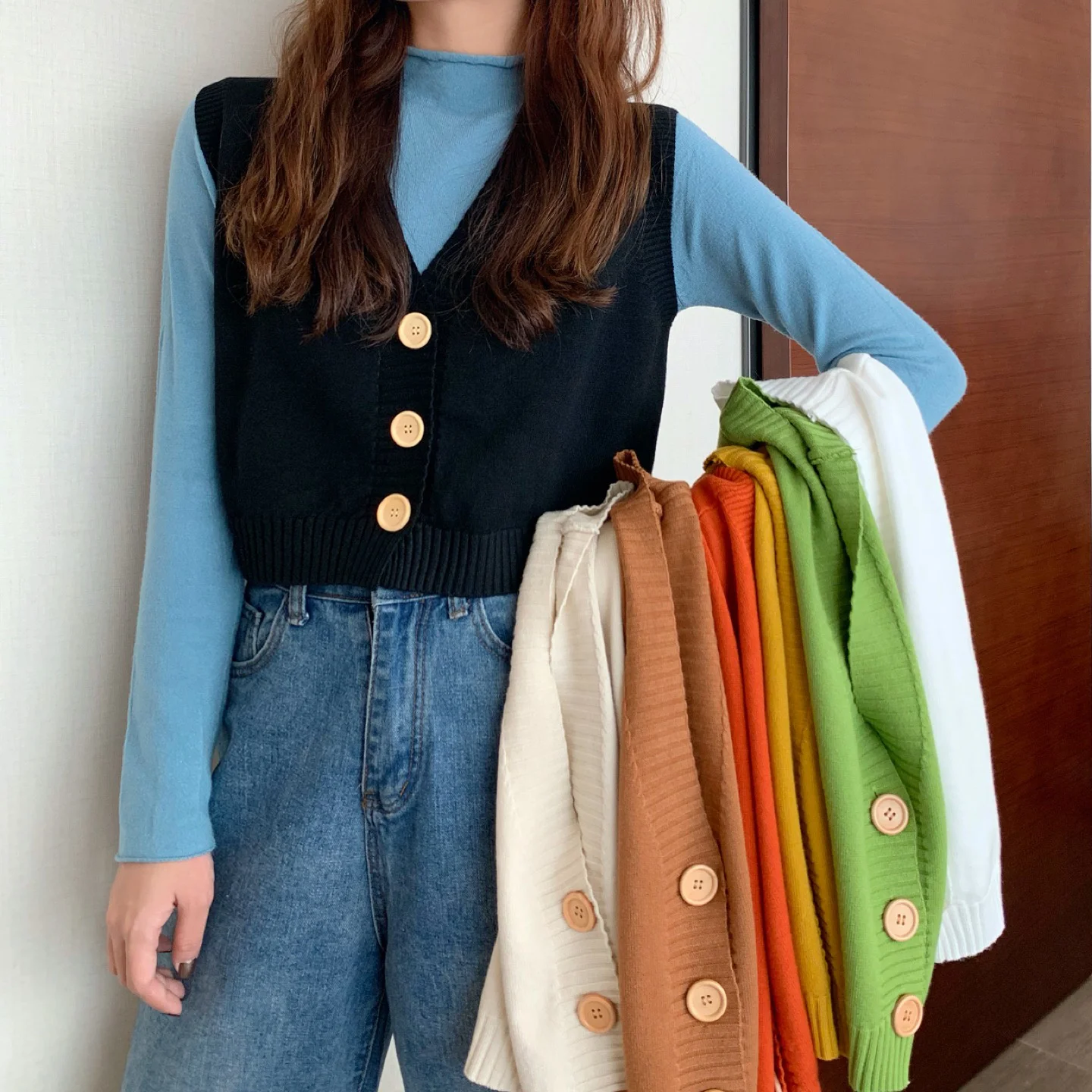 Вязаный кардиган женское универсальное пальто на весну и осень новинка 2021 зимний