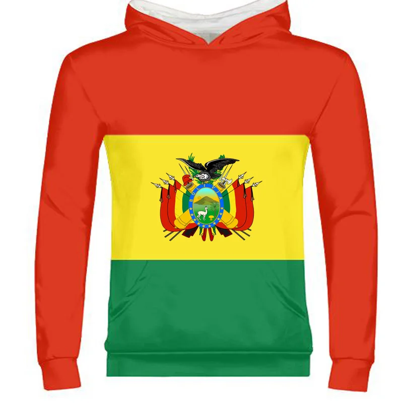 Боливия Мужской свитшот на молнии с номером имени по индивидуальному заказу |