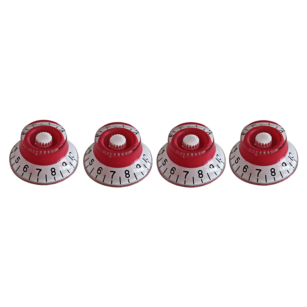 4 PCS Red Control Knobs Volume Tone Buttons For Electric Guitar | Спорт и развлечения