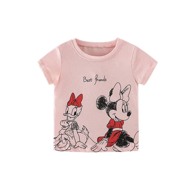 Pretty Minnie Mouse Tops Summer Little Girls Short Sleeve T Shirts Daisy Duck Costume Cute Toddler Children Clothes