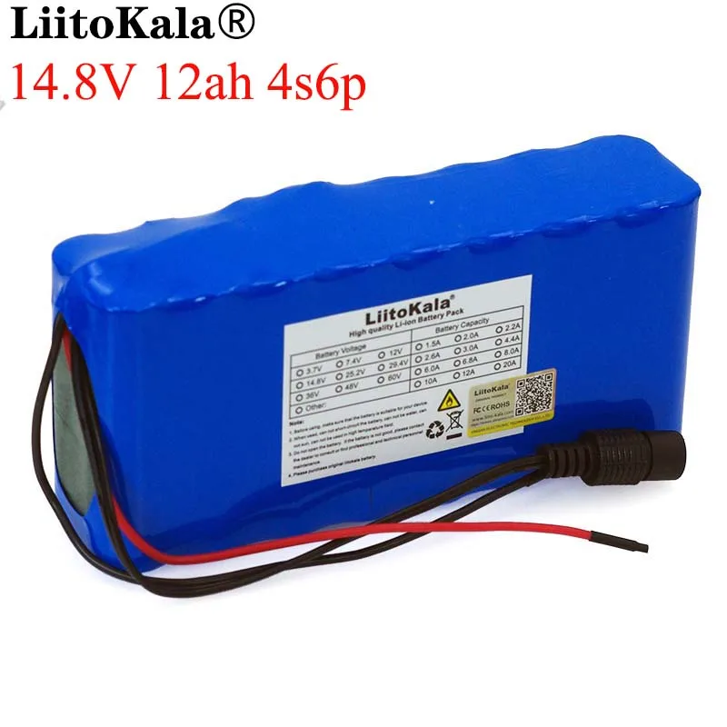 

Аккумуляторная батарея LiitoKala, 14,8 в, 12 Ач, 4s6p, 18650