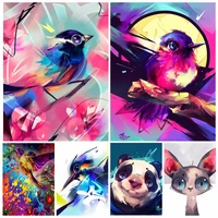 5d diy abstract diamond painting birds kit cross stitch full rhinestone colorful animals embroidery artwork for home decor