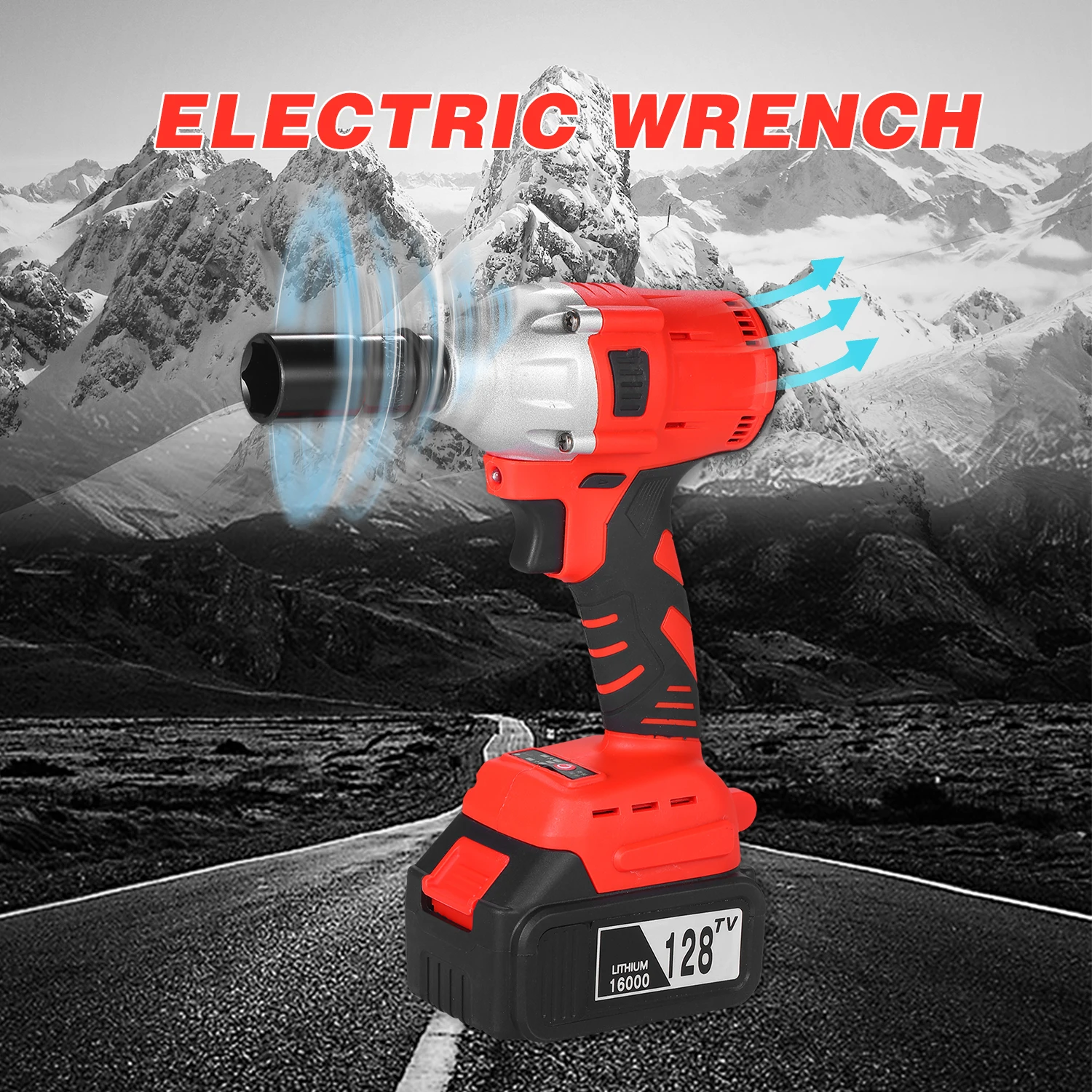 Электрический бесщеточный гайковерт 21 в беспроводной ударный 1/2 дюйма патрон