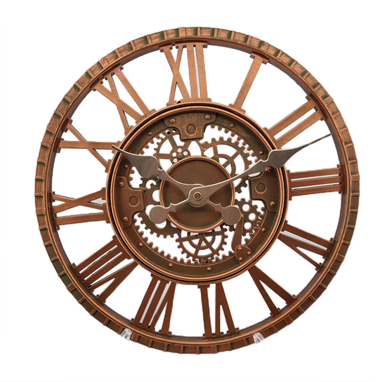

European Retro Clock Silent Non-Ticking Numerals Vintage Industrial Clock for Home Living Room Decorative L66