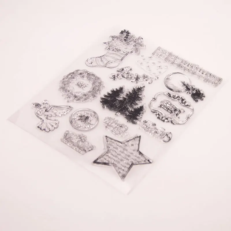 Merry Chistmas прозрачный силиконовый прозрачный штампы DIY печать для Скрапбукинг карты создание фото украшение для альбома настроения штампы