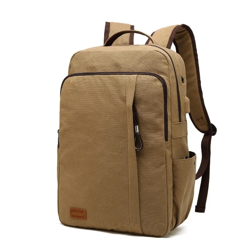 AUGUR-mochila de lona para ordenador portátil para hombre, bolso de hombro grande,...