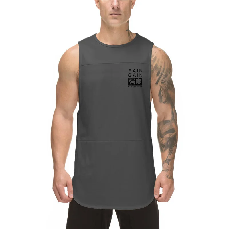 Фирменная сетчатая майка для тренировок мужская фитнеса одежда тренажерного