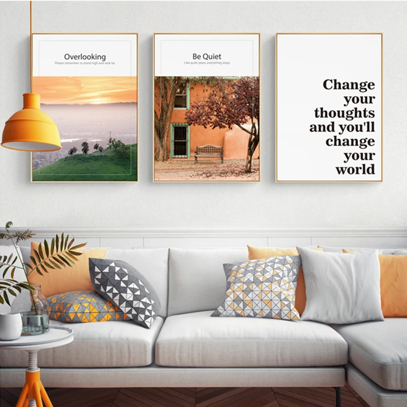 Flowers Ocean Landscape Wall Art Canvas Painting Quotes Posters and Prints Decoration Home Pictures for Living Room Decor | Дом и сад