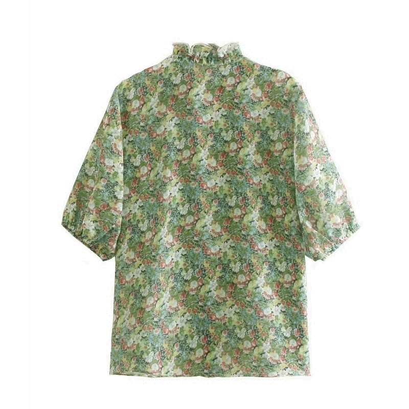 2019 Женские повседневные шифоновые Блузы с коротким рукавом плиссированные