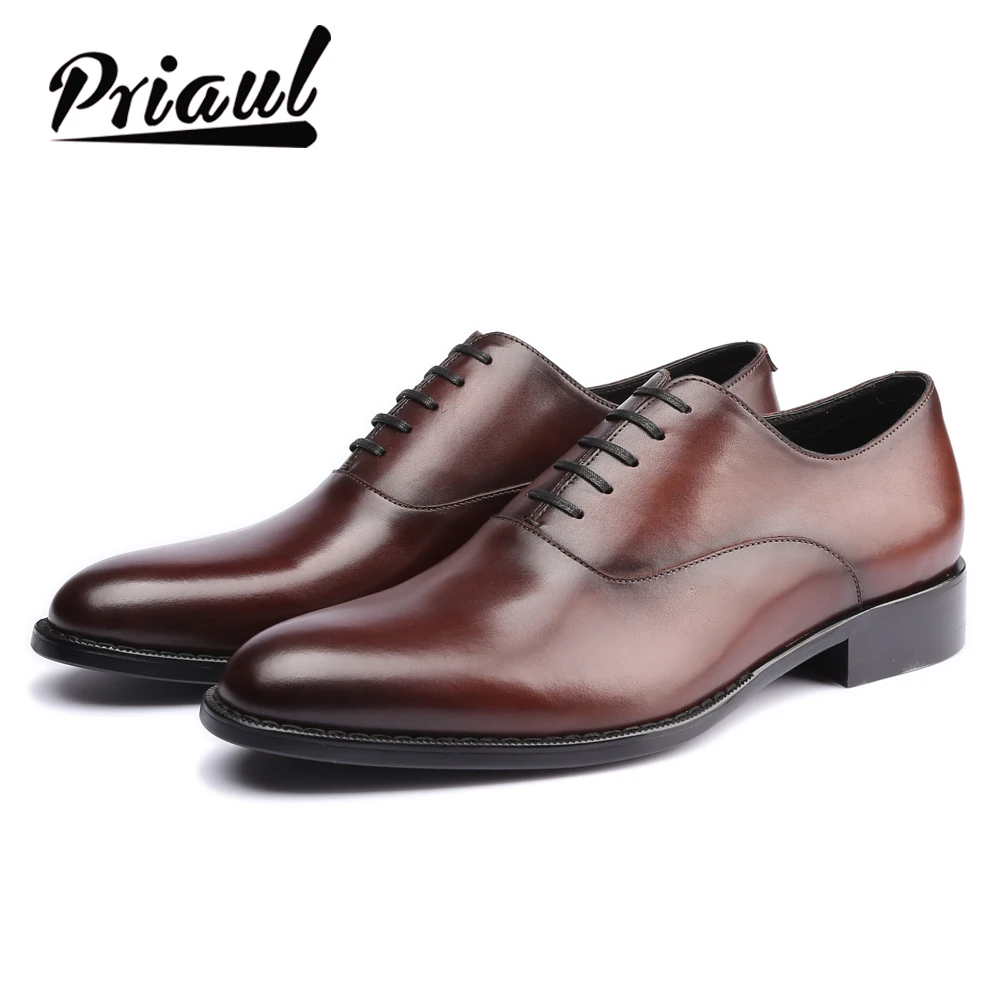 Dress Shoes Men Genuine Leather Vintage Retro Custom Blake Handmade Office Fashion Formal Wedding Party Oxford | Обувь