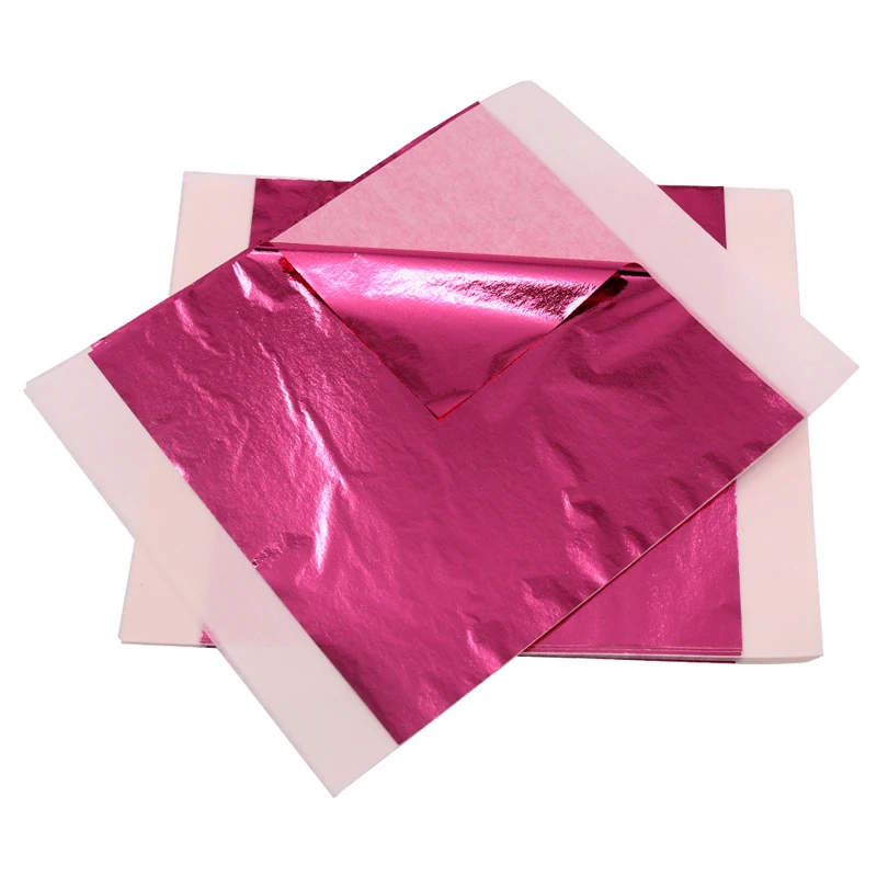 100 шт. 8*8 5 см имитация золотой серебряной медной фольги листья бумаги бумажная