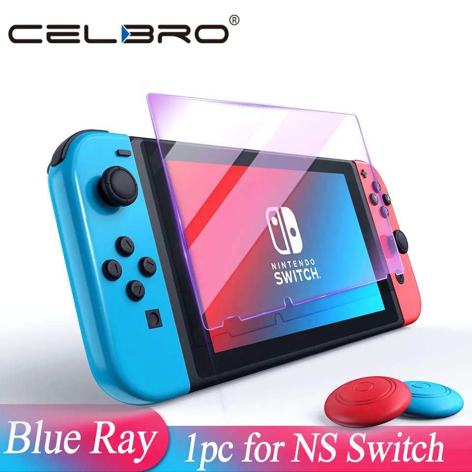 1pc Blue Ray Glass Защитное стекло для экрана, закаленное стекло с переключателем, закаленное стекло для Nintendo NS, Защитное стекло для экрана с переключателем, сенсорная пленка HD - Цвет: 1pc Blue Ray Glass