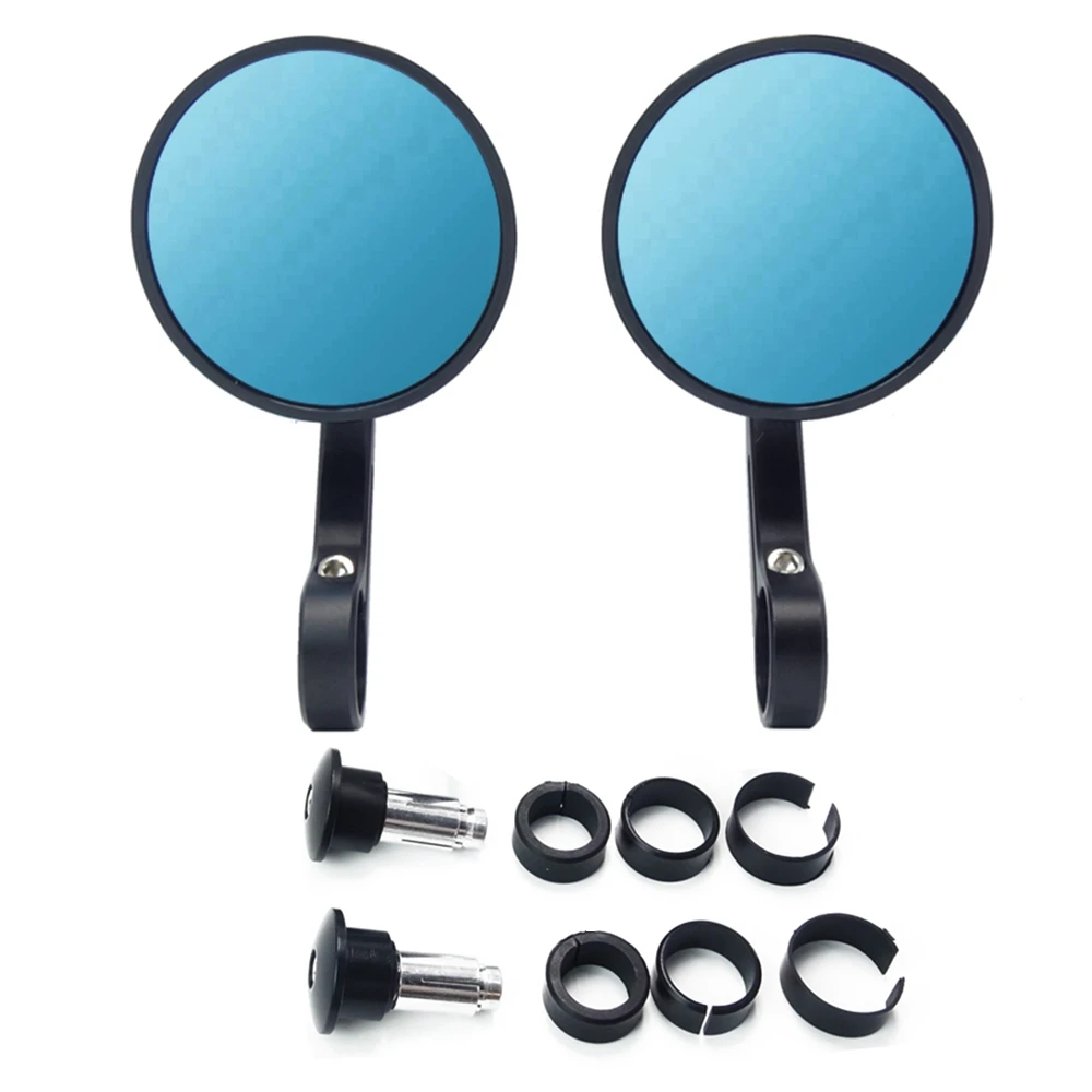 Мотоциклетное зеркало заднего вида черное 7/8 дюйма круглое CNC Cafe racer детали для