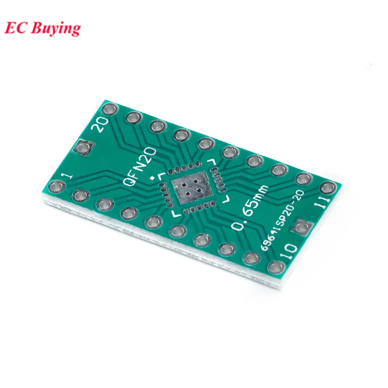 Переходник QFN20 для печатной платы 10 шт. с SMD на DIP20 DIP Pin IC тестовая пластина 0 5 мм 65 2