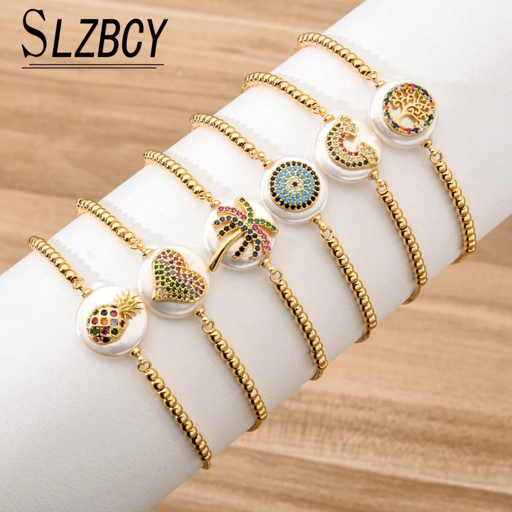 Роскошные золотые браслеты с кубическим цирконием AAA инкрустация Браслет для