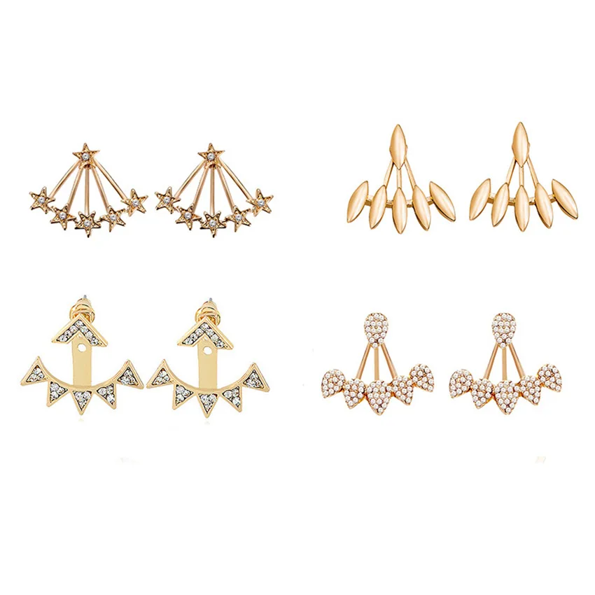 Full Diamond Star Personalized Earrings Female 2021 Retro Golden Metal Charming Jewelry Gift Party | Украшения и аксессуары