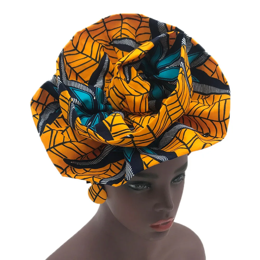 Тюрбан в африканском стиле форме цветка headtie тюрбан из вощенной ткани