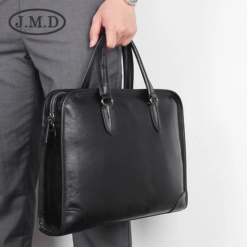 

J.M.D New Simple Genuine Leather Men's Bag Top Layer Leather Briefcase Handbag