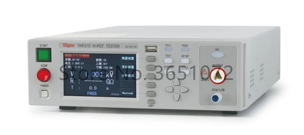 TH9310 AC/DC Hipot тестер ACV 0-5000 V, DCV 0-6000 V; ACI 0-10 mA, DCI 0-5 mA; Сопротивление изоляции: 1 mohm-9999mohm