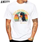 Футболка мужская с короткими рукавами, винтажная Классическая рубашка в стиле хип-хоп, с изображением Бернского горного отца, подарок для мальчика, белая, на лето