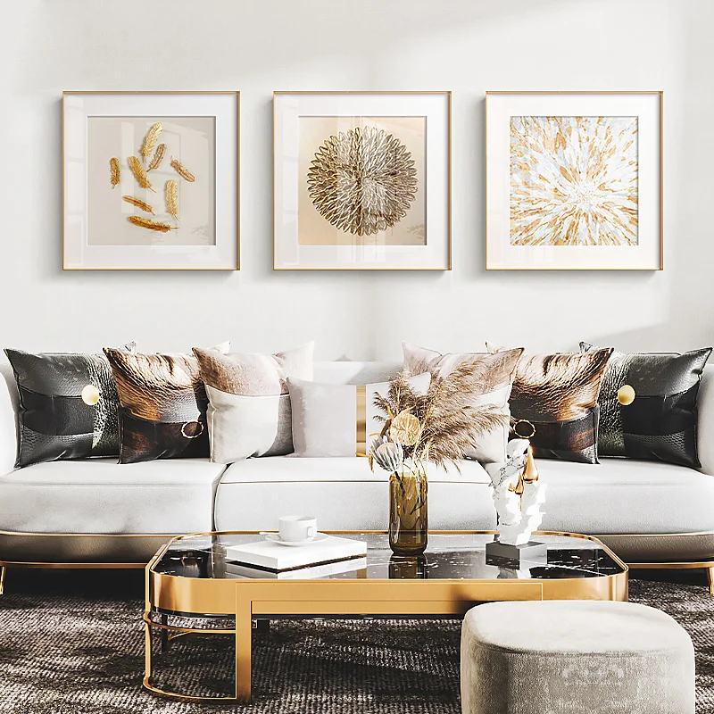 Современный минималистичный светлый роскошный художественный Золотой