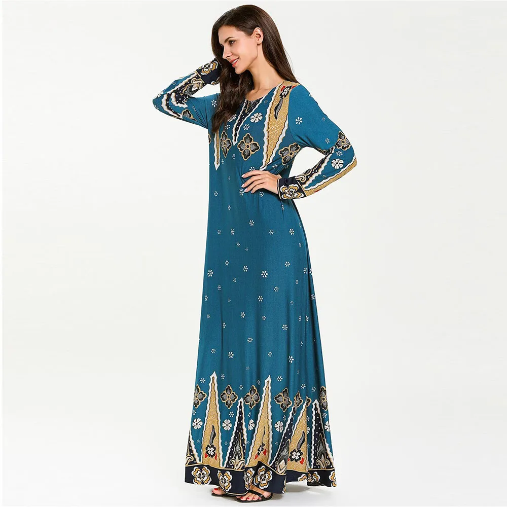 Женские модные вязаные платья большого размера с цветочным принтом в арабском