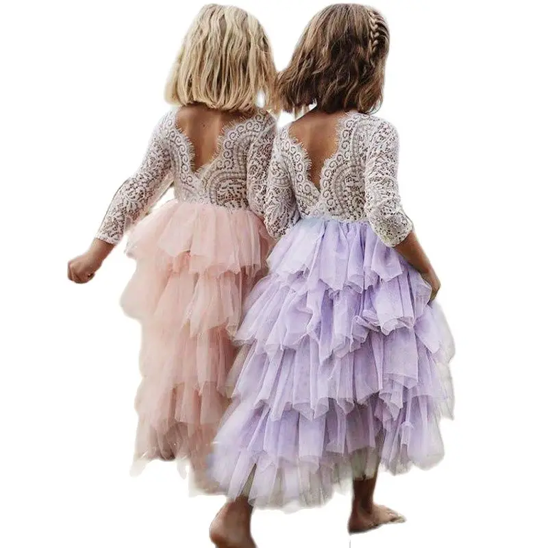 Disney Frozen Vestidos Girls Summer Dress Backless Teenage Party Unicorn Princess Children Costume for Kids Clothes Pink | Детская