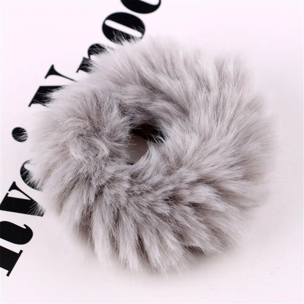Hot Sale-23 1 шт., мягкие резинки для волос из искусственного меха ярких цветов для женщин и девочек, пушистые резинки для волос, зимние милые резинки, резинки для волос, аксессуары для волос - Цвет: Hot Sale-23