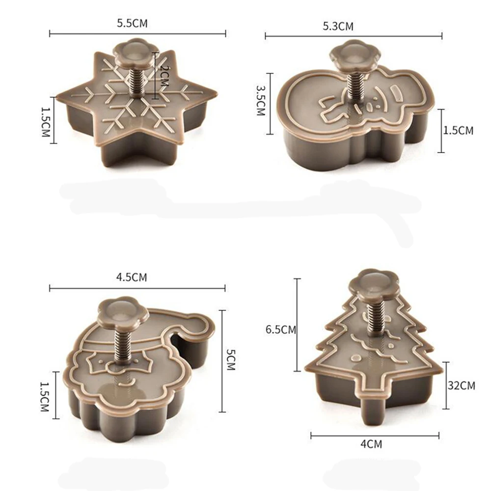 4 шт. Пластиковая форма для выпечки Рождественская елка|Инструменты печенья| |