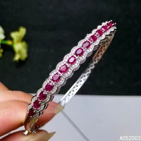 kjjeaxcmy fine jewelry 925 sterling silver inlaid natural ruby female bracelet luxury support detection