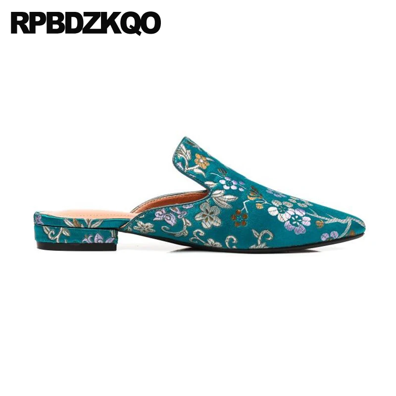 Женские Павлин 10 Сабо 11 вышивкой в китайском стиле свадебные туфли новейшие
