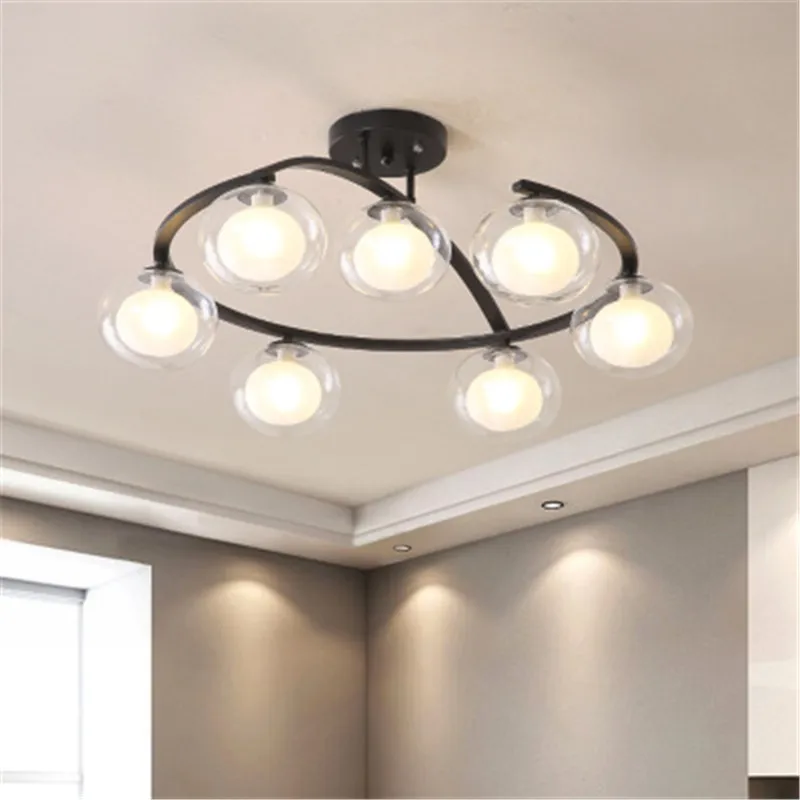 

Nordic Post-Modern Living Room Bedroom Lighting Restaurant Magic Bean Molecular Light Creative Wrought Iron Ceiling Lamps