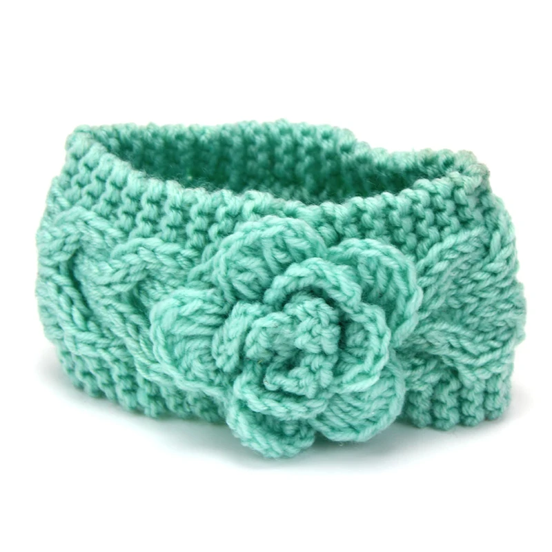 

2019 New Floral Kids Headband Elastic Turban Hairband Knitted Wool Kids Headbands Hair Bands for Girls Haarband Hair accessories