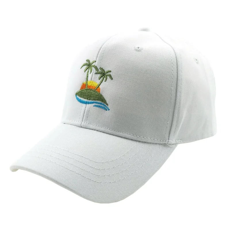 Новинка 2020 бейсболка шапка для папы Пляжная с деревьями вышивкой регулируемая