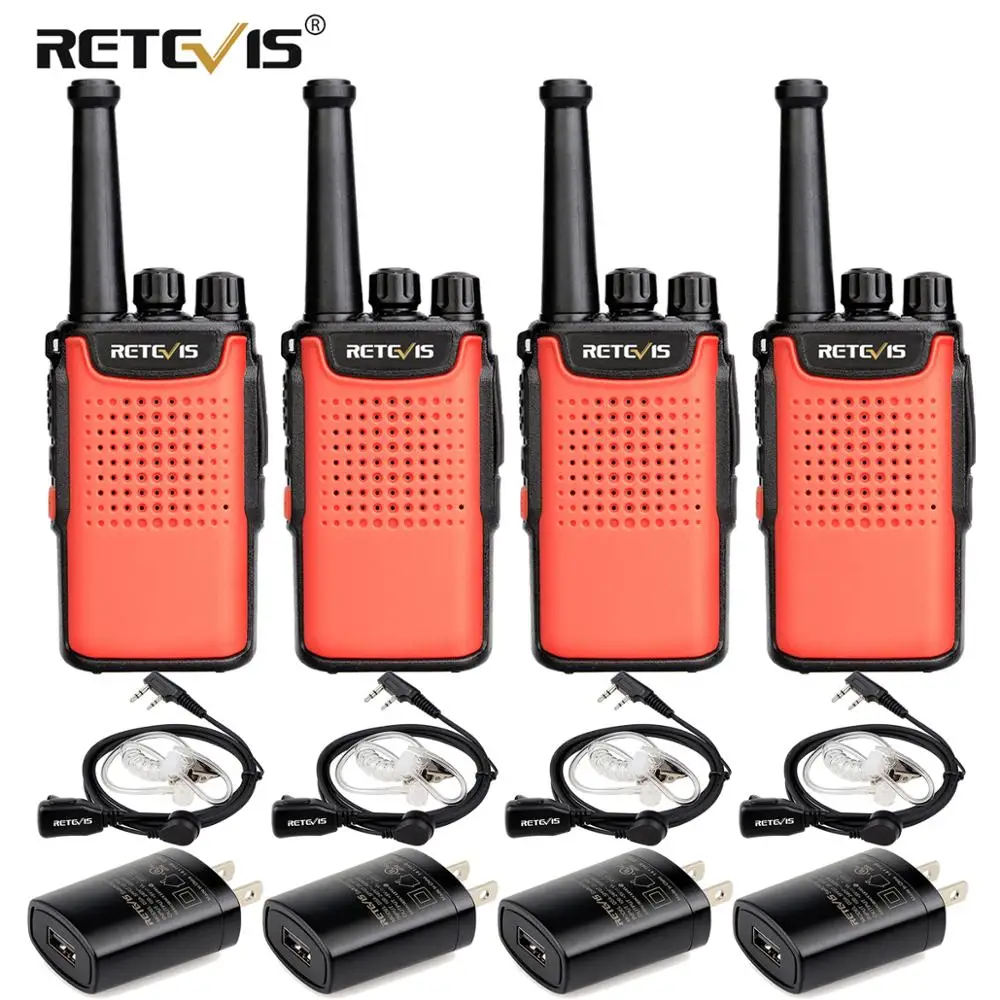 Рация Retevis RT667/RT67 4 шт. PMR радио 446 VOX Немагнитный динамик 3000 мАч двусторонняя