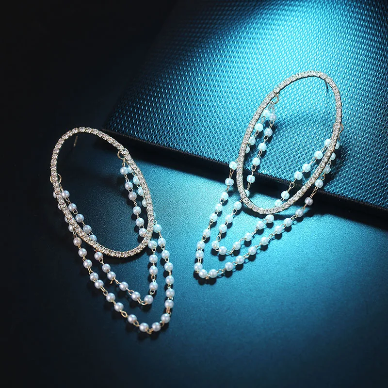 Женские серьги подвески с искусственным жемчугом большие овальные круглые