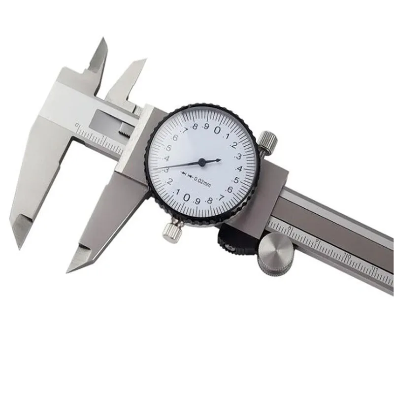 

Two-Way Anti-Vibration Belt Table Vernier Caliper 150/200mm Dial Type Pointer Stainless Steel Caliper Measuring Depth Caliper