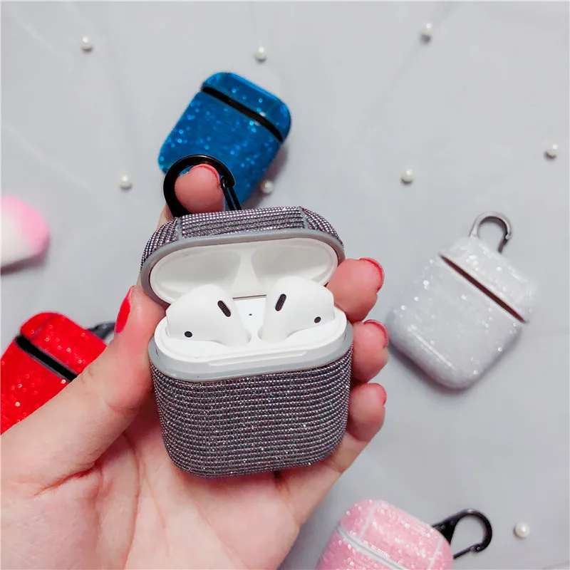 Популярный блестящий чехол AirPods для Apple AirPods 1/2, красивая Bluetooth гарнитура, коробка, беспроводные наушники, чехол для зарядки - Цвет: Silver