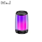 Портативная мини-Колонка для улицы, Bluetooth 5,0, прозрачный светодиодный светящийся сабвуфер, TWS 6D, объемный HIFI стерео, TF, FM, USB, воспроизведение музыки